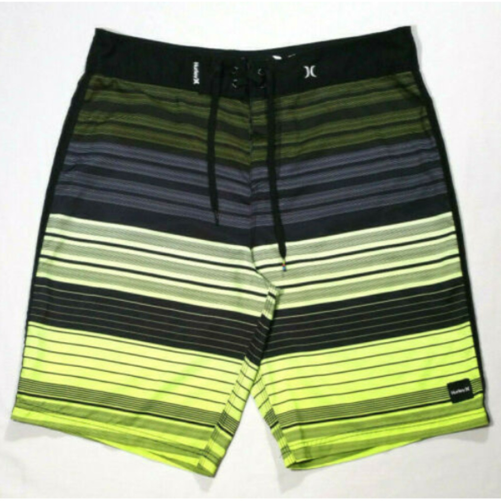 *SOLD* HURLEY Swim Board Shorts Drawstring Striped - Picture 1 of 8